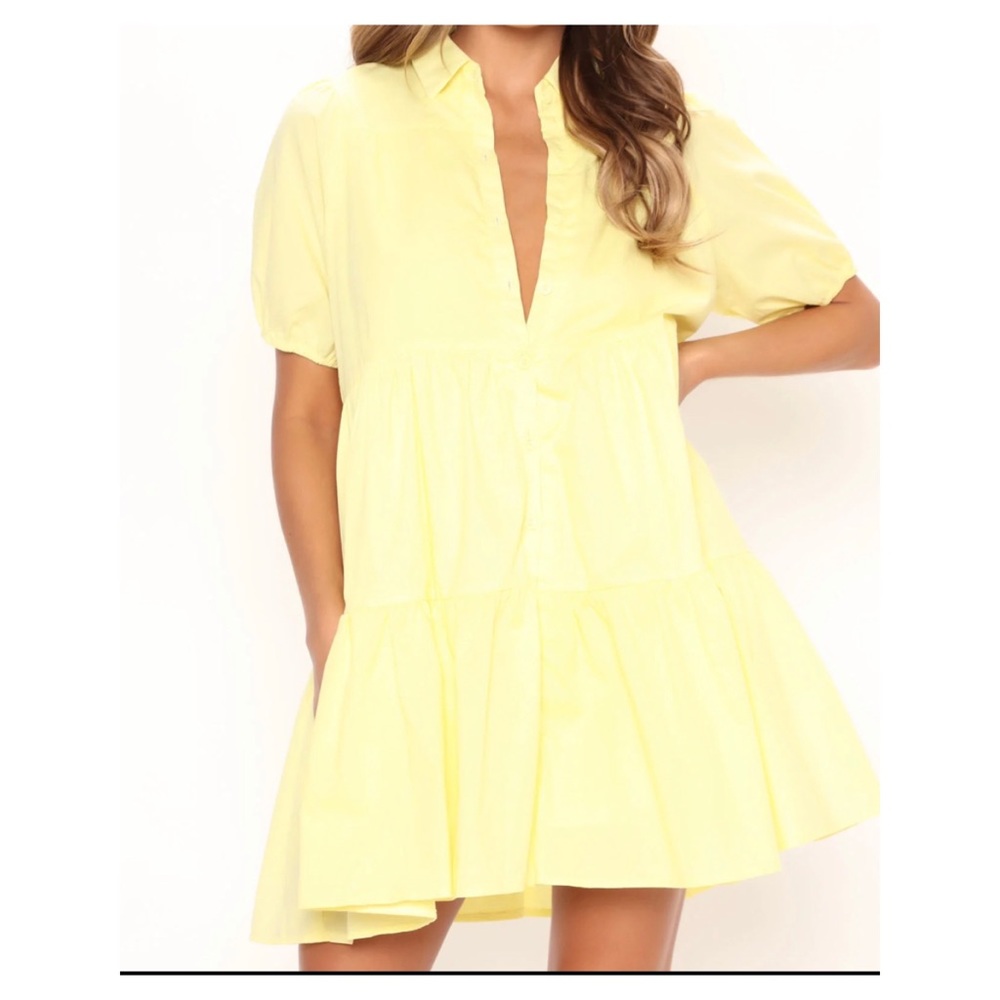 Poplin babydoll mini dress